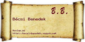 Bécsi Benedek névjegykártya